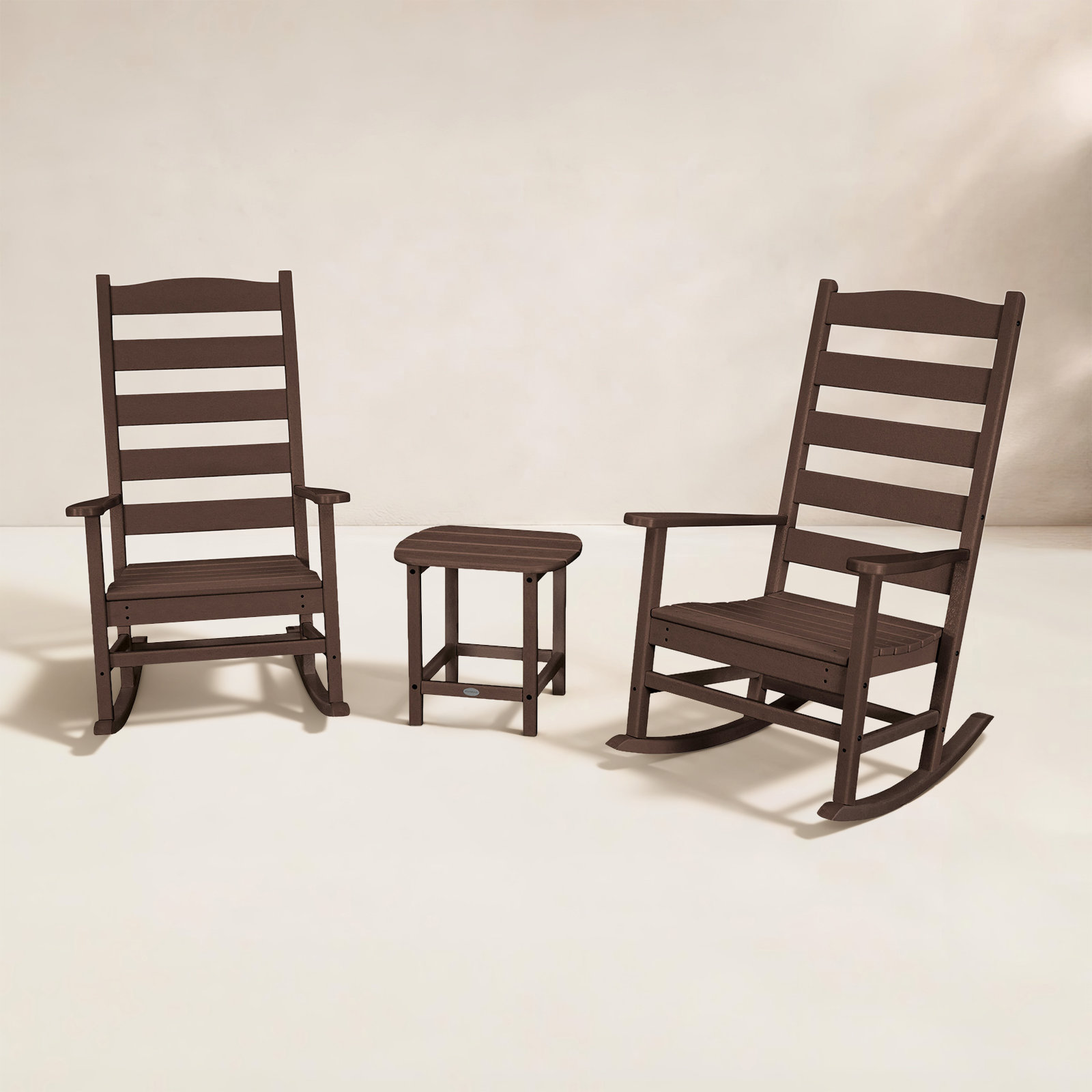 POLYWOOD® Rocker 2-Person Patio Seating Group, Mahogany