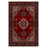 Guria Burgundy/Brown Oriental Vintage Look Machine Printed Cotton Chenille Area Rug-1704874201