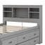 Lit plateforme avec tête de lit avec rangement, ports USB, lit gigogne simple et 3 tiroirs-310363638-310363639