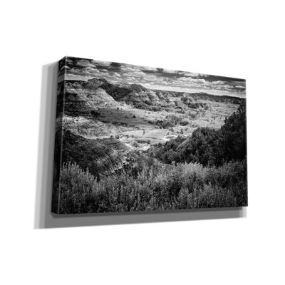 «Little Missouri Badlands B & w» par Rick Berk, art mural sur toile