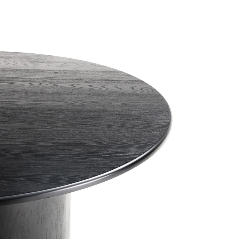 Round Solid Wood Dining Table With Dauphine Base, Black