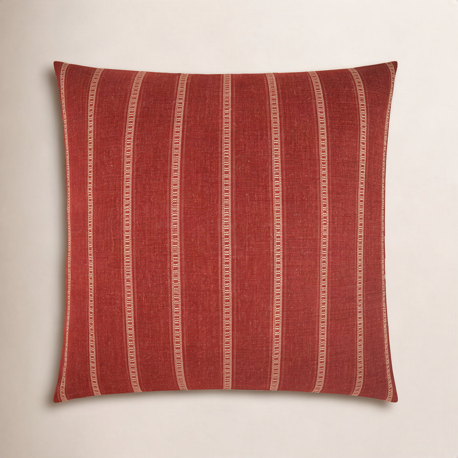 Lomita Striped Throw Pillow, Red, Square 22"