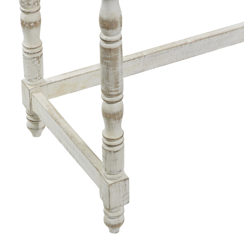 Ensemble de 2 tables gigognes en bois de manguier massif Fulcher, Naturel, Blanc