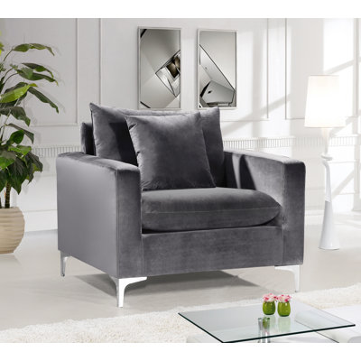 Fauteuil large en velours Naomi