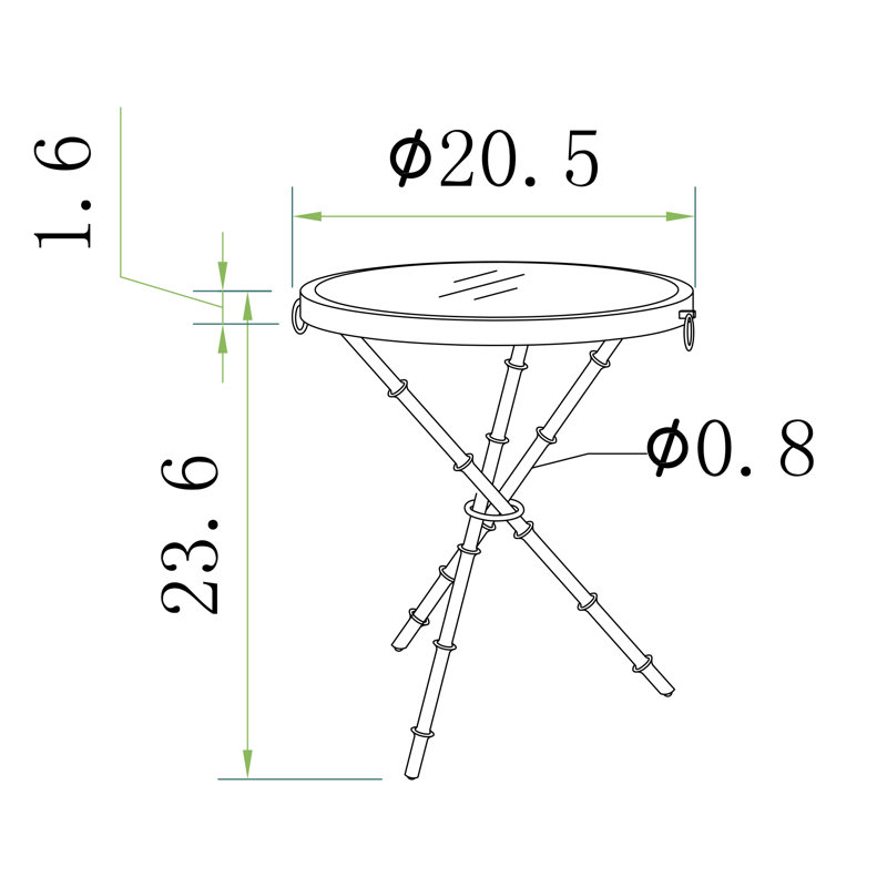 Table de bout en verre Vicenza, Or