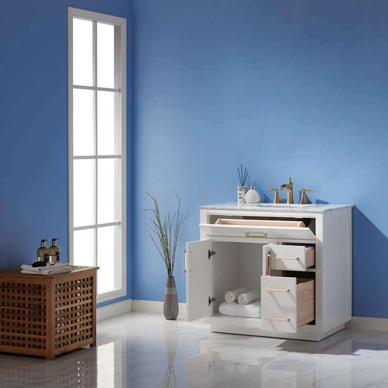 Ensemble de meuble-lavabo simple 36 po Candrice, Blanc, 36"