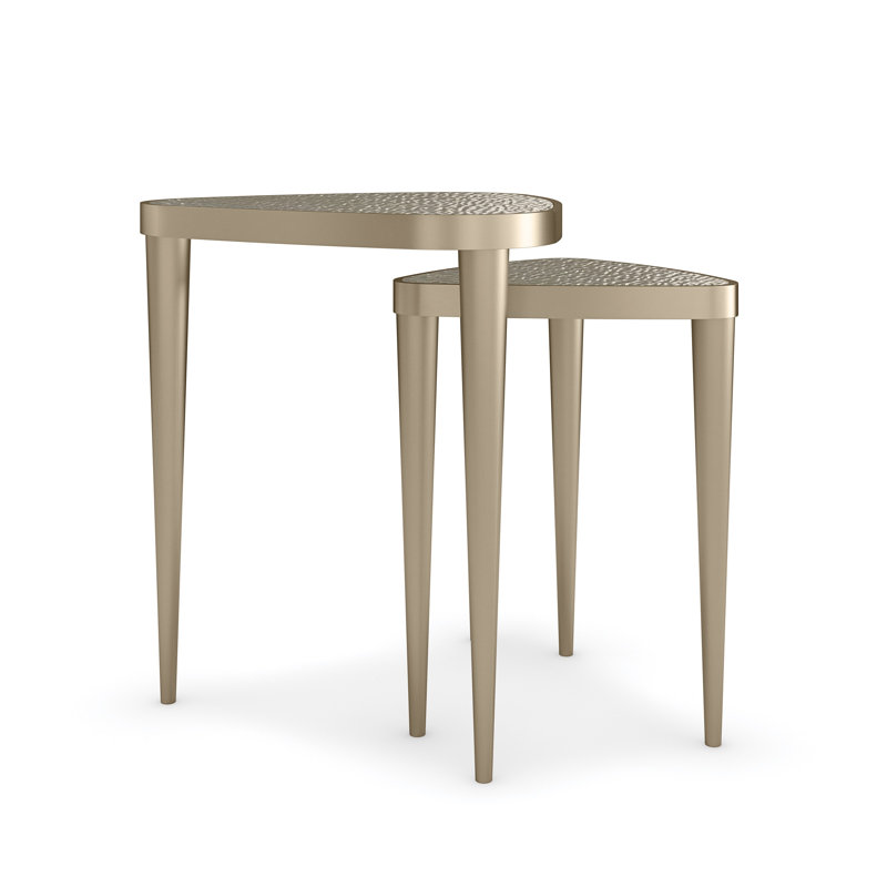 Cuff Links Glass Top Nesting Tables