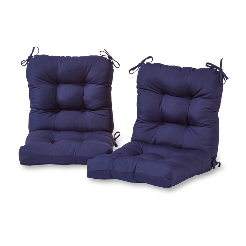 Coussin de chaise d'extérieur Lester, Bleu marine, 2, H 21 po x l 21 po x P 21 po