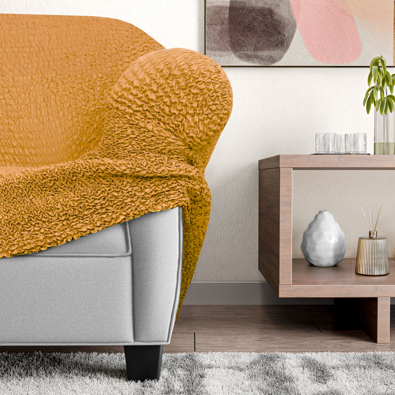 Housse extensible pour fauteuil demi-tonneau - Facile à nettoyer et durable - Collection Comfort, Bois de mangue