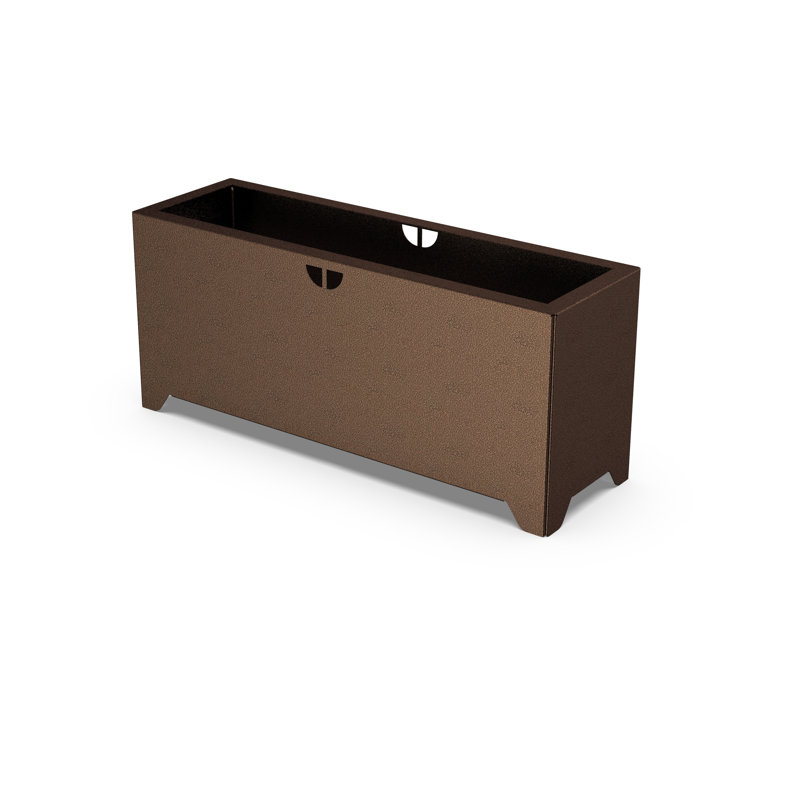 Pot à fleurs moderne en acier peint moderne, H 16,50 po x l 38,50 po x P 12 po