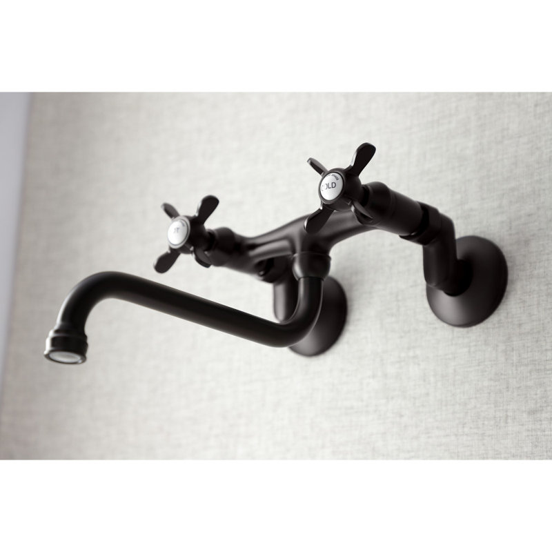 Kingston Brass Essex Two-Handle 2-Hole Wall Mount Bathroom Faucet, Oil Rubbed Bronze