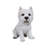 Sitting White Terrier Dog Statue