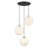 Aria 3-Light Matte Black Modern Globe Chandelier for Entryways with White Art Glass Shades-2137179179