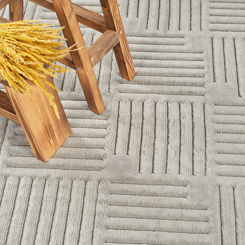 Milaim In- & Outdoor Scandi Modern Boho Grey Area Rug, Rectangle 200 x 275cm