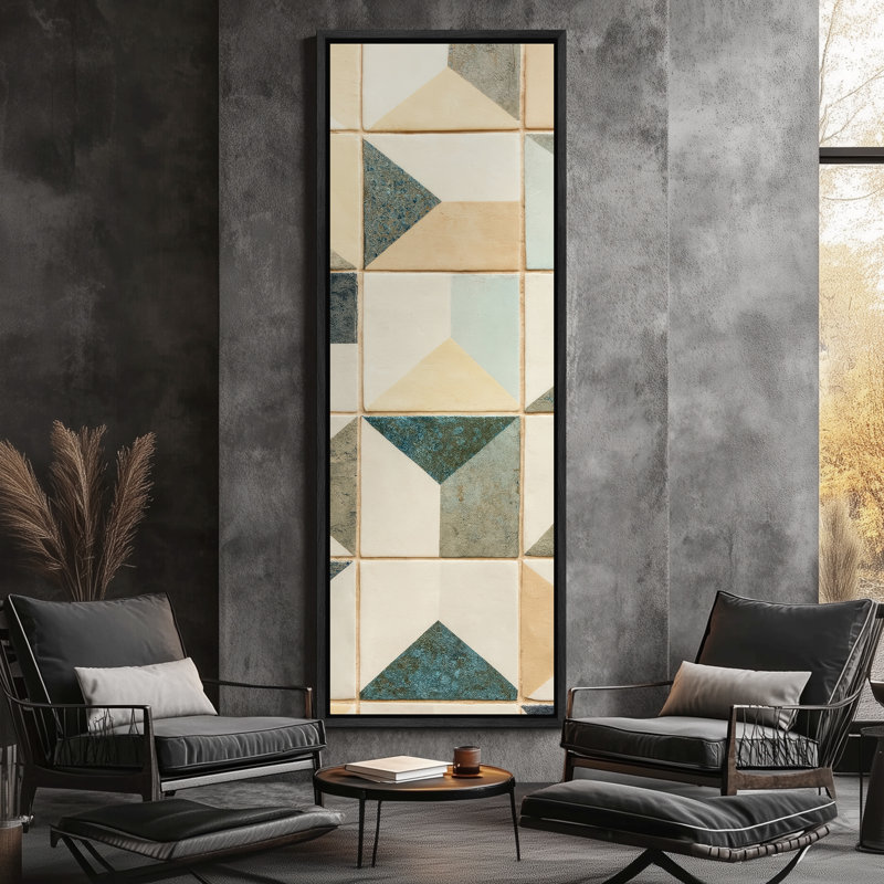 Toile abstraite encadrée, reproduction minimaliste neutre pour décoration murale moderne, H 60 po x l 20 po, Noir