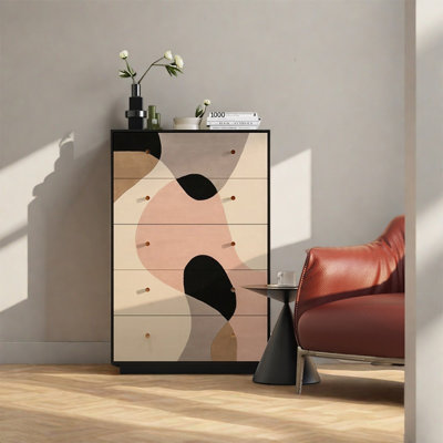 5-Drawer Storage Cabinet with Metal Handles