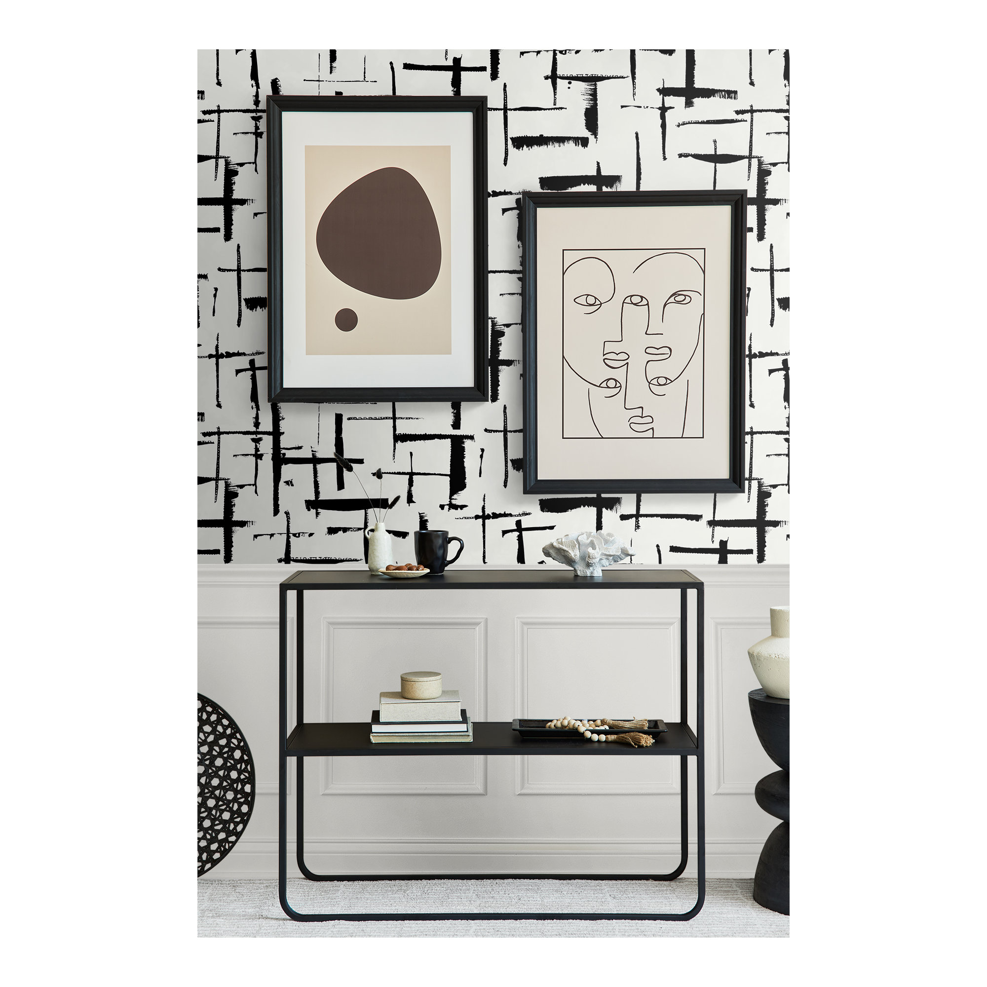 Niseko Modern Abstract Wallpaper, Obsidian