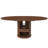 59" Extendable Oval Dining Table With 2-Tier Storage For 4-6, Space Saving Expandable Kitchen Table In Walnut Brown, MDF With Walnut Finish & Pedestal Base