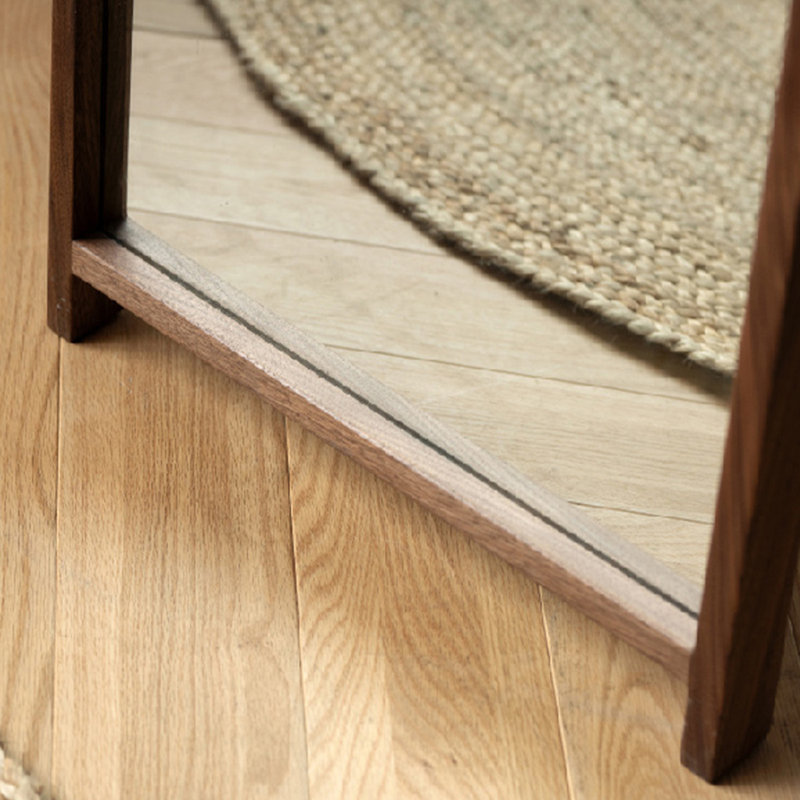 Retro And Minimalist Black Walnut Full-Length Mirror