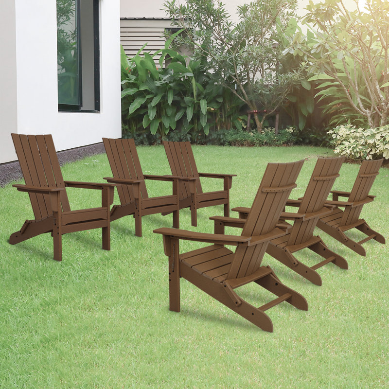 Ensemble de 6 chaises pliantes Durapatio Adirondack, Acajou