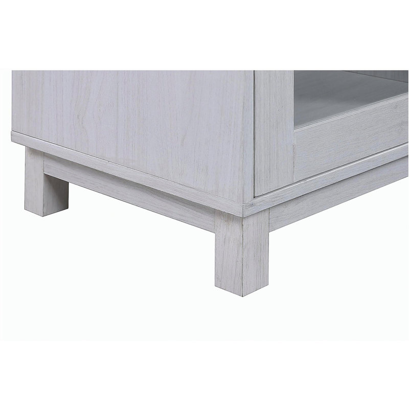 Summit 70" White Walnut Finish TV Stand Console with Fireplace, Heater, White/Walnut