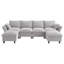 Canapé modulaire surdimensionné de 143 po avec repose-pieds, coussins en duvet et sièges profonds avec housses de coussin lavables amovibles, assemblage facile sans outils, accoudoirs en pétales pour le salon, tissu chenille-2050242151