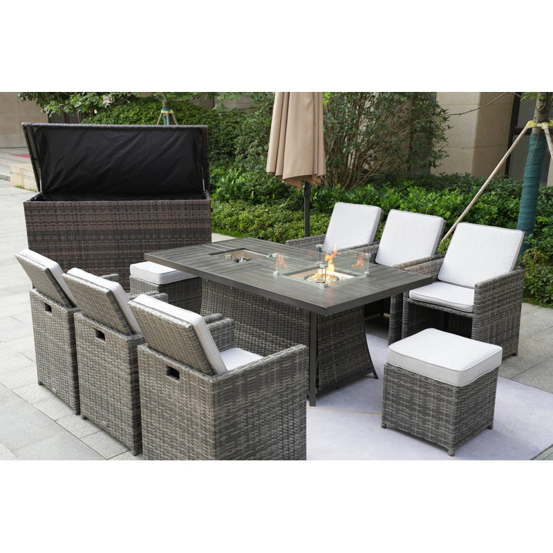 Aliaksey 8 - Person Patio Conversation Set with Cushions