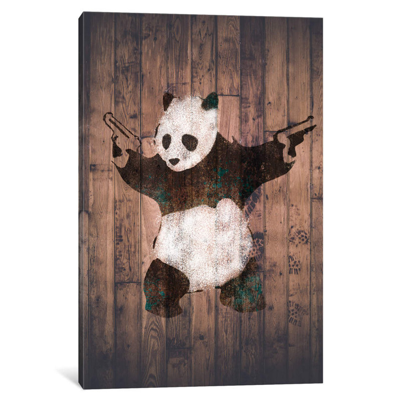 Panda With Guns - Print on Canvas, 66.04 cm H x 45.72 cm W x 1.91 cm D, Wrapped Canvas