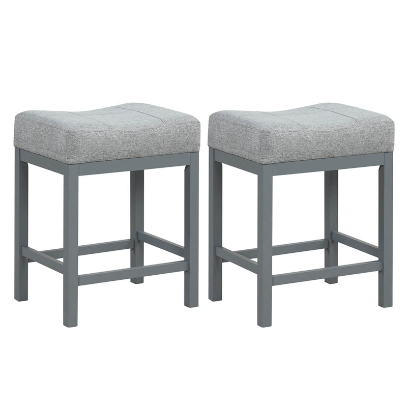 Tabouret de bar 24,5 po Ebern Designs, Gris / Gris, 2