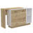 Kitchen Island, Two  External Shelves, Double Door Cabinets, Three Shelves -White / Light Oak