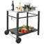Chariot de salle à manger d'extérieur avec double tablette et table de préparation pour barbecue mobile
