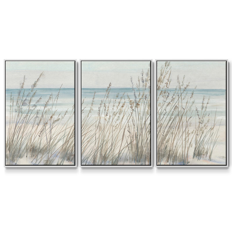 Beach Grass II 3 pièces, Cadre blanc, H 36 po x l 75 po