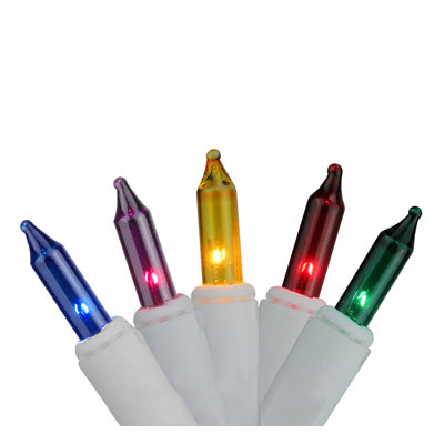 50 Multi-Color Mini Icicle Window Curtain Christmas Lights - 2.67 ft White Wire