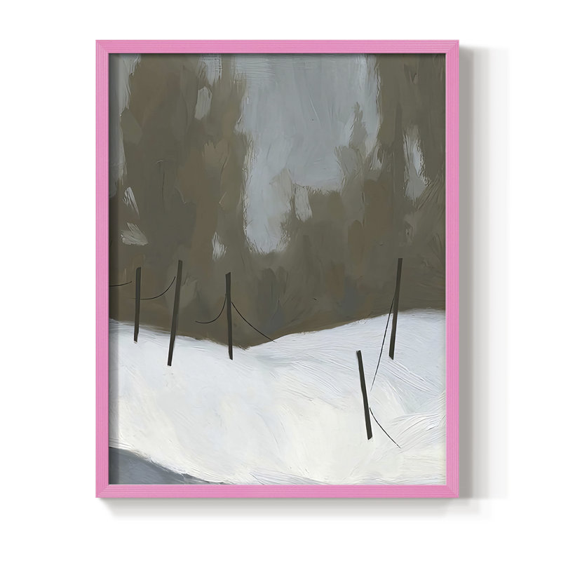 Impression encadrée Deep Snow IV - bois massif, H 15 po x l 12 po, Rose
