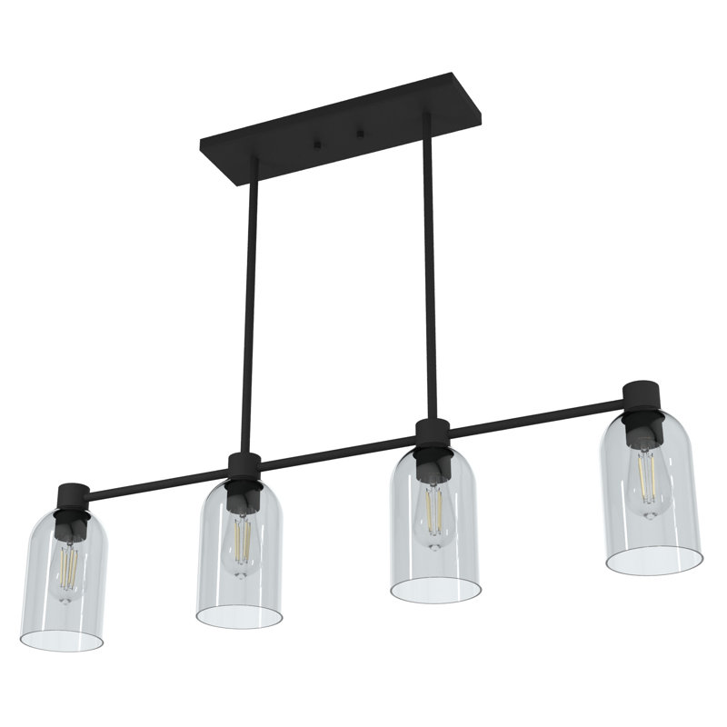 Lochemeade 4 Light Linear Cylinder Pendant, Natural Iron, Smoked