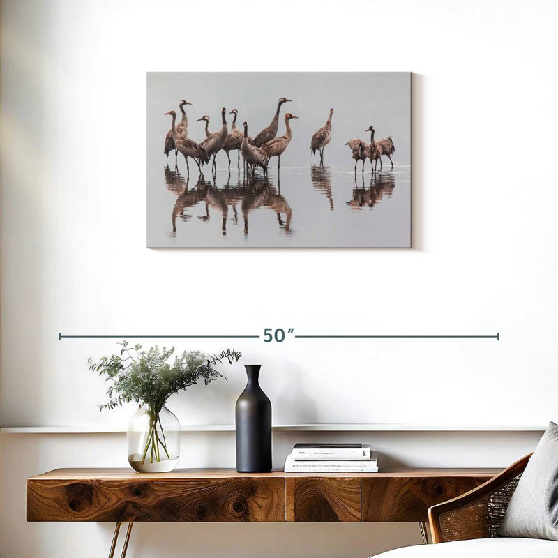 Brampt Sandhill Crane Flock, 20" H x 30" W