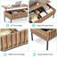 Table basse en bois, table basse à plateau relevable avec grand compartiment de rangement caché