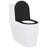 vidaXL Toilet Seat Black 14.17 x 16.1-18.50 x 1.34 in Duroplast-113220448