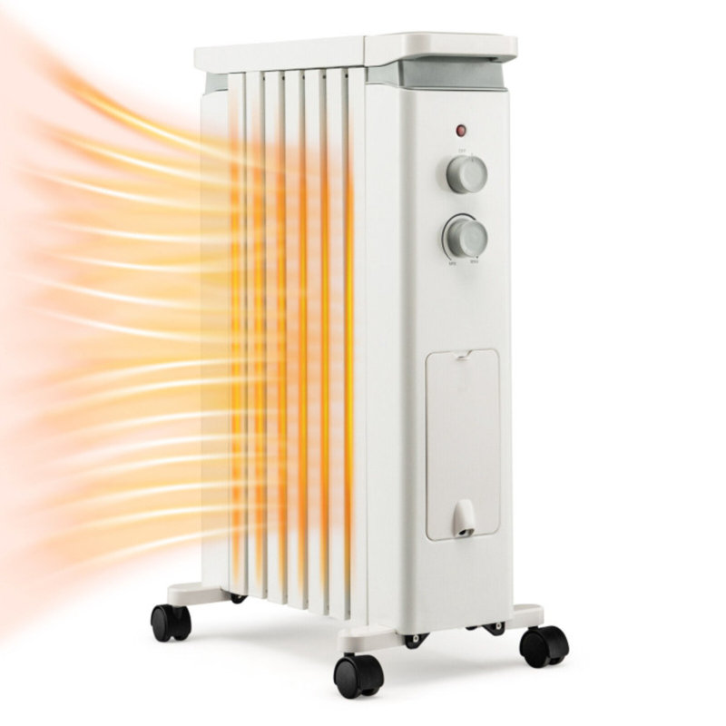 1500W 27 in. Portable Electric Space Heater with Humidification Box and 3 Heating Modes in White