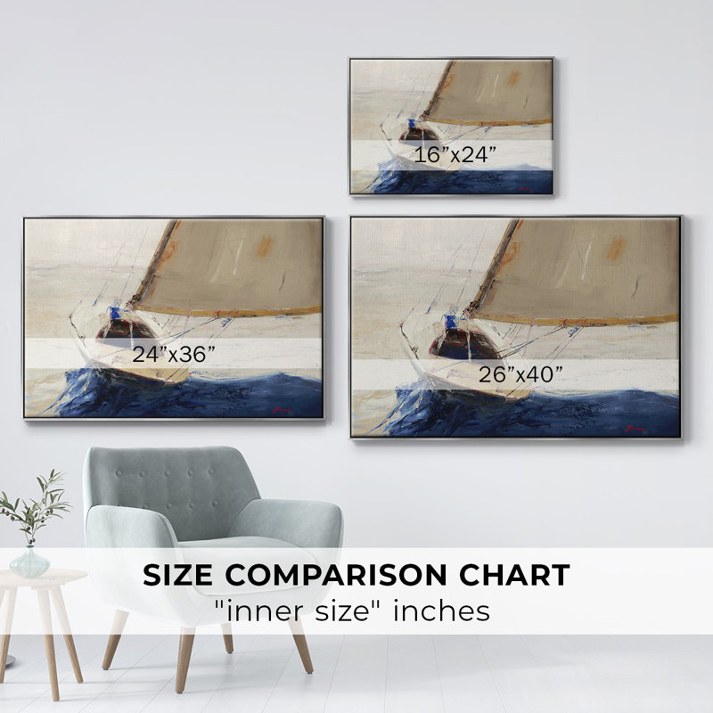 Reproduction sur toile encadrée d'une seule main, H 17 po x l 25 po x P 2 po, Toile argentée avec cadre flottant