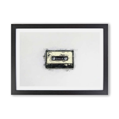 Retro Style Cassette Tape - Framed Print