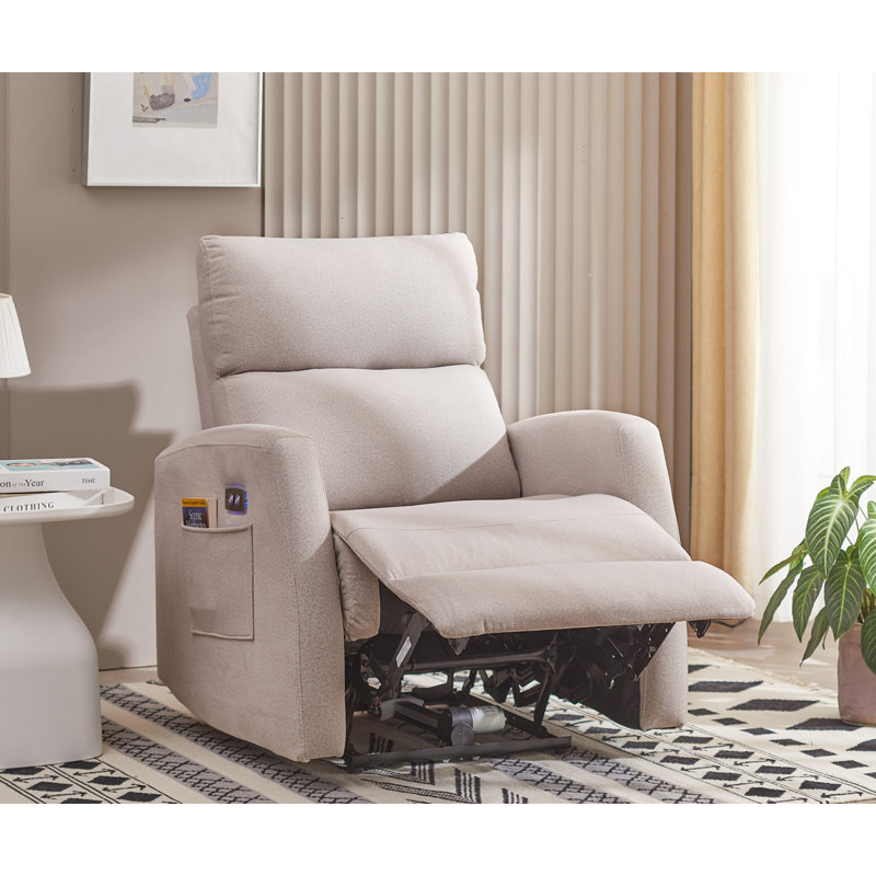 Alaine Upholstered Power Recliner, Gray