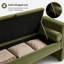 Banc de rangement moderne vert de 152 cm (60 pouces) en bois extra long pour deux personnes avec rangement dissimulé, idéal pour une chambre, un salon, une salle de jeux, une entrée ou un vestiaire.