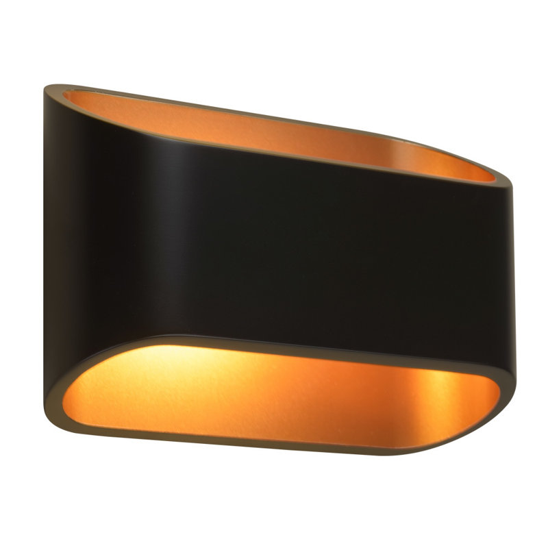 Plafonnier encastré 2 lumières DEL Eclipse, Extérieur noir / intérieur or