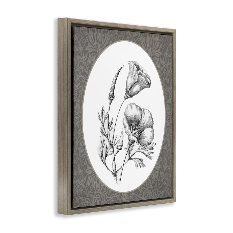 Art mural rétro sur toile flottante avec motif de tulipes en fleurs rétro, lettré et doublé, H 31 po x l 25 po