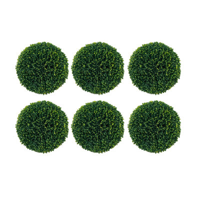 S/6 D4" Faux Boxwood Ball Bowl Filler,Green