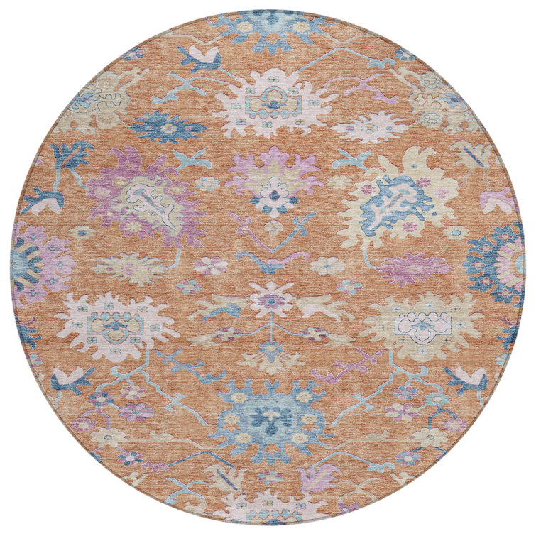 Machine Washable Indoor/Outdoor Chantille ACN1154 Orange Rug