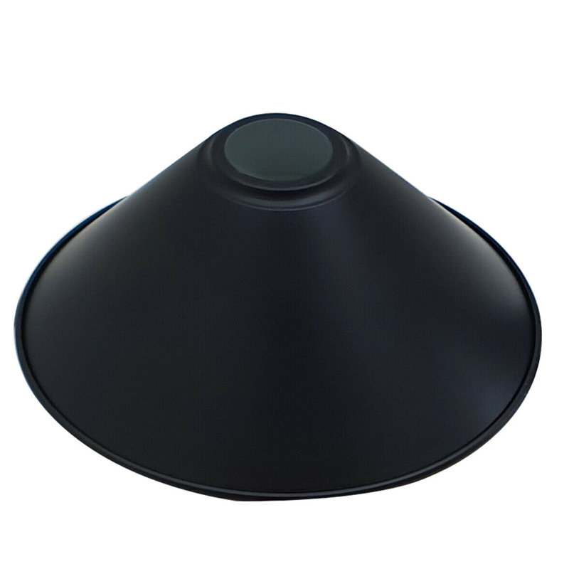 Vintage 10cm H Metal Cone Lamp Shade, Black