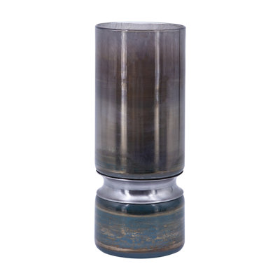 Aurian Glass;Steel Table Vase