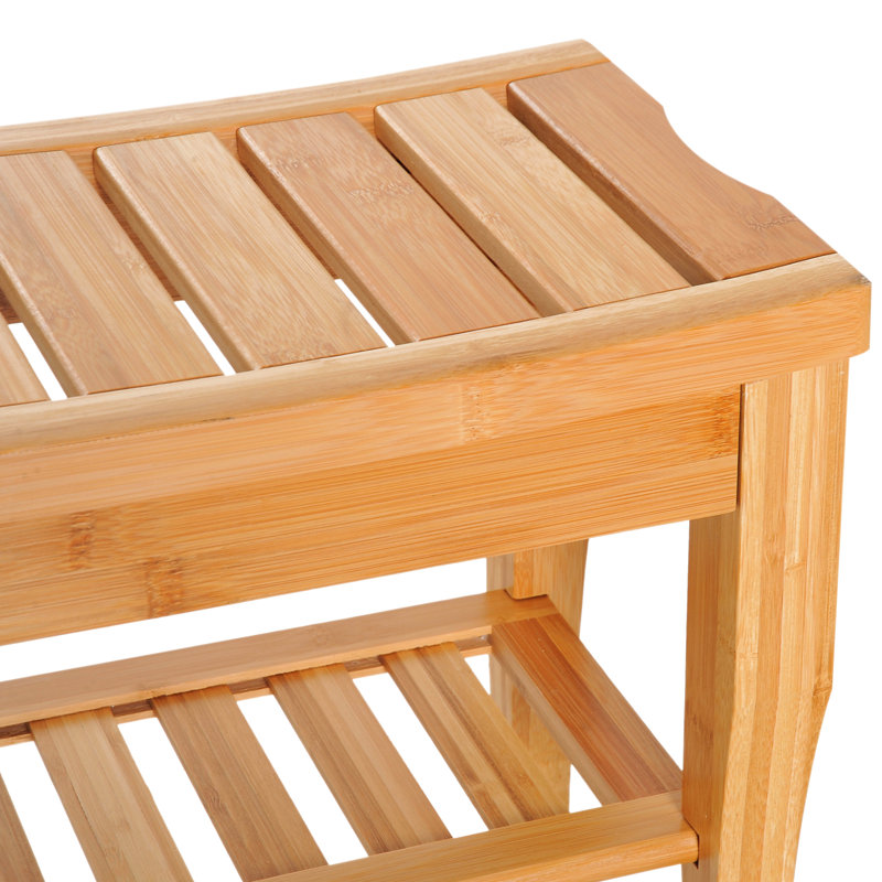 Long tabouret de spa avec rangement - crée une expérience de douche luxueuse avec tablette de 19,72 po compacte et sécuritaire pour la salle de bain